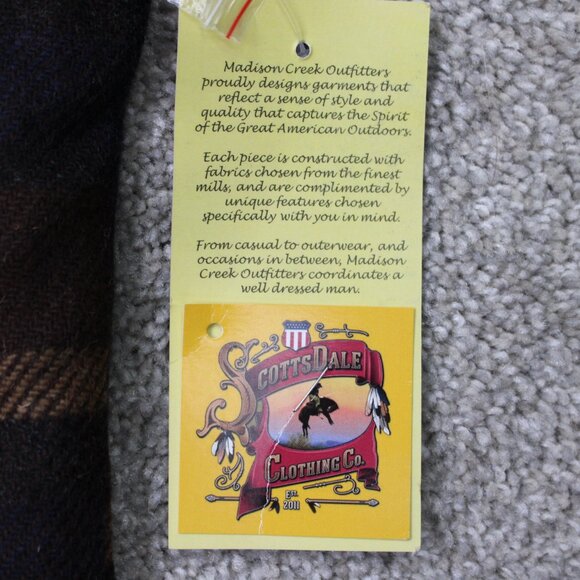 Madison Creek Wool Vest NWT Mens 2XL XXL Brown/Blue Plaid Asheville Poly Lined - Picture 6 of 16